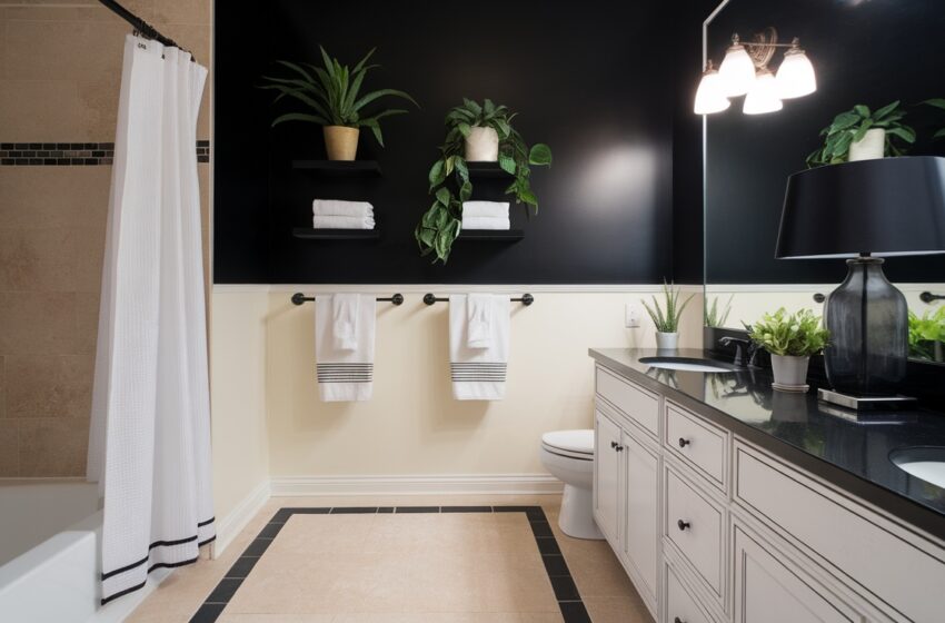  10 Stunning Ideas for a Black Accent Wall in Your Bathroom