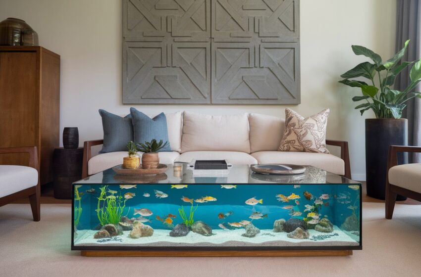 Living Area Ideas Featuring Low-Profile Aquarium Coffee Tables