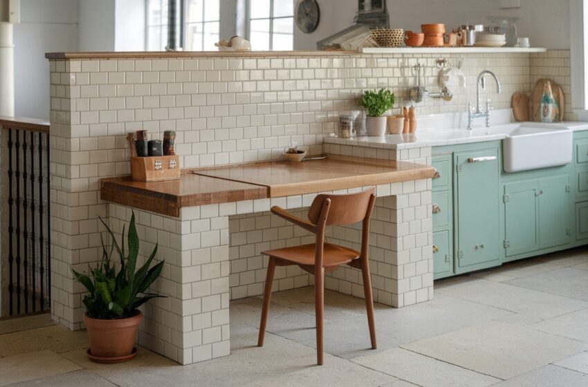 Loft Kitchens with Under-Counter Dining Nooks