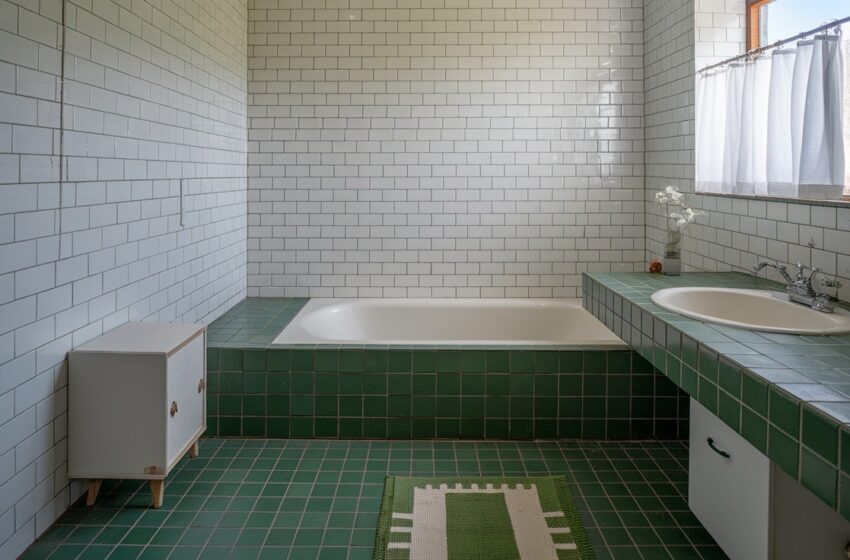 green tile bathroom ideas