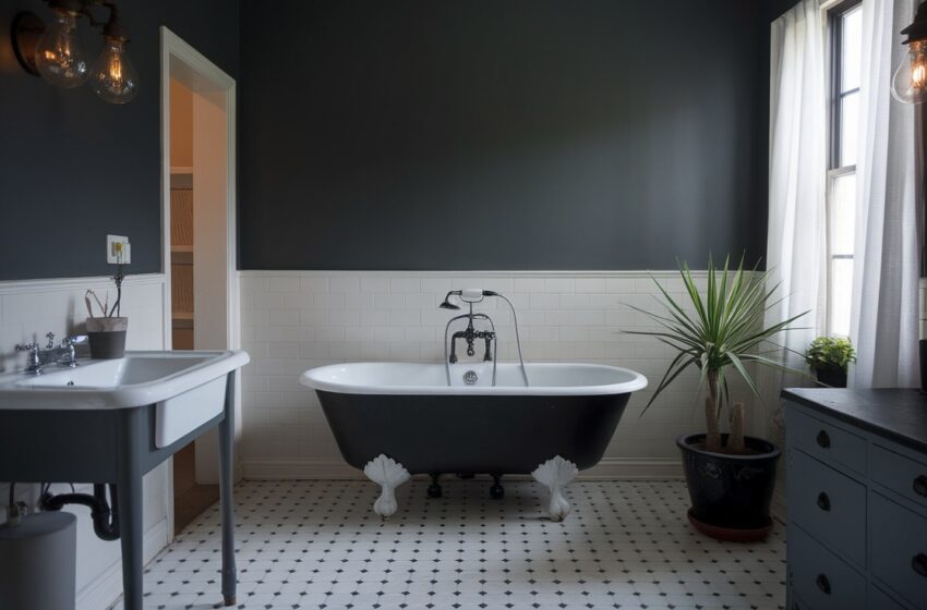 black white and grey bathroom ideas